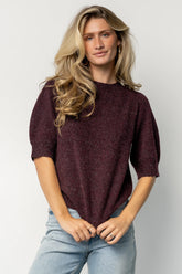 Keira Sweater Top | Dark Plum